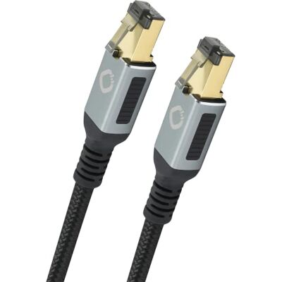 OEHLBACH Stream Primus State of The Art High End CAT 8.1 Streaming Netzwerkkabel 40 Gbits RJ45 3-Fach Schirmung Gewebemantel Twisted Pair SPOFC Kupfer 7,5m OEHLBACH Stream Primus State of The Art High End CAT 8.1 Streaming Netzwerkkabel 40 Gbits RJ45 3-Fach Schirmung Gewebemantel Twisted Pair SPOFC Kupfer 7,5m
