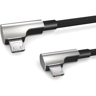 PAXO Cavo da Micro a Micro USB OTG da 0,3 m, spina angolata, per computer da bici Bosch Kiox, Yamaha, cavo dati, cavo di ricarica, USB 2.0, nero PAXO Cavo da Micro a Micro USB OTG da 0,3 m, spina angolata, per computer da bici Bosch Kiox, Yamaha, cavo dati, cavo di ricarica, USB 2.0, nero