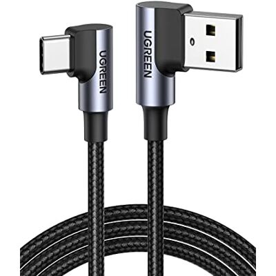UGREEN Cavo USB C 90 Gradi Ricarica Rapida 3A QC3.0 Nylon Intrecciato(0.5M) UGREEN Cavo USB C 90 Gradi Ricarica Rapida 3A QC3.0 Nylon Intrecciato(0.5M)