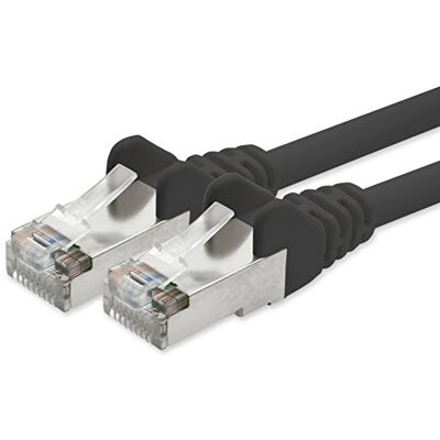 1aTTack.de 1aTTack Cavo Patch di rete CAT 5e con schermatura FTP con 2 spine RJ45 nero 5 m 1aTTack.de 1aTTack Cavo Patch di rete CAT 5e con schermatura FTP con 2 spine RJ45 nero 5 m