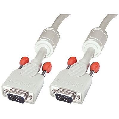 Lindy 37346 Cavo Monitor S-VGA DDC2, 15 HDM/15 HDM, Premium, 10 mt, Grigio Chiaro Lindy 37346 Cavo Monitor S-VGA DDC2, 15 HDM/15 HDM, Premium, 10 mt, Grigio Chiaro
