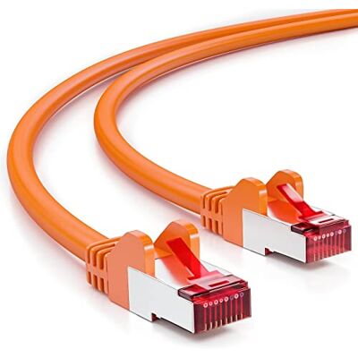 deleyCON 7,5m Cavo di Rete Cat6-1000 Mbit (Rame, S/FTP, Privo di Alogeni) Cavo Patch RJ45 Gigabit Ethernet LAN per DSL Internet WLAN Switch Router Modem Patch Panel PoE Arancione deleyCON 7,5m Cavo di Rete Cat6-1000 Mbit (Rame, S/FTP, Privo di Alogeni) Cavo Patch RJ45 Gigabit Ethernet LAN per DSL Internet WLAN Switch Router Modem Patch Panel PoE Arancione