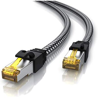 CSL-Computer CSL Cavo di rete Gigabit Ethernet LAN, 5 m, Cat 7, con rivestimento in cotone, 10000 Mbit s, cavo patch Cat.7 cavo grezzo S FTP Pimf Schermatura con spina RJ 45 Switch Router Modem Access Point CSL-Computer CSL Cavo di rete Gigabit Ethernet LAN, 5 m, Cat 7, con rivestimento in cotone, 10000 Mbit s, cavo patch Cat.7 cavo grezzo S FTP Pimf Schermatura con spina RJ 45 Switch Router Modem Access Point