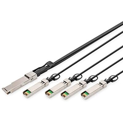 Digitus Cavo universale da 40 Gbit/s QSFP+ a 4x SFP+ 10 Gbit/s DAC-Breakout 1 m 10 Gbit/s per canale Cavo di rete Direct Attach Cable Direct Attach Copper Digitus Cavo universale da 40 Gbit/s QSFP+ a 4x SFP+ 10 Gbit/s DAC-Breakout 1 m 10 Gbit/s per canale Cavo di rete Direct Attach Cable Direct Attach Copper
