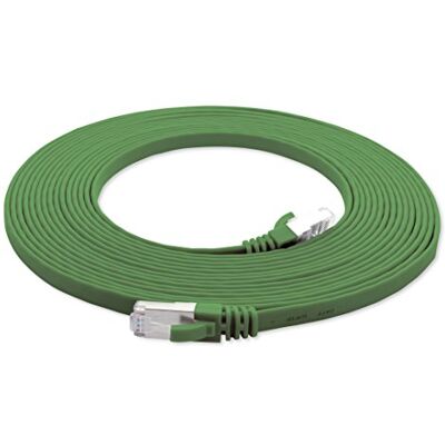1aTTack.de Cavo piatto CAT7 di rete LAN 10 Gbit/s 1x 7,5m verde Cavo patch Ethernet RJ45 piatto, cavo Gigabit LAN per Internet, switch, router, modem e patch panel 1aTTack.de Cavo piatto CAT7 di rete LAN 10 Gbit/s 1x 7,5m verde Cavo patch Ethernet RJ45 piatto, cavo Gigabit LAN per Internet, switch, router, modem e patch panel