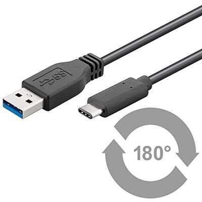 Ewent Cavo USB di Sincronizzazione 3.0 Super Speed Tipo A/Maschio a B/C Maschio 3.1 Reversibile, velocità di Trasferimento Dati Fino a 5Gbit/s, 0,5 m, Nero Ewent Cavo USB di Sincronizzazione 3.0 Super Speed Tipo A/Maschio a B/C Maschio 3.1 Reversibile, velocità di Trasferimento Dati Fino a 5Gbit/s, 0,5 m, Nero