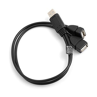 SYSTEM-S Cavo a Y USB Tipo A Maschio a 2 x USB Tipo A Femmina Y Splitter Cavo di Ricarica Adattatore SYSTEM-S Cavo a Y USB Tipo A Maschio a 2 x USB Tipo A Femmina Y Splitter Cavo di Ricarica Adattatore