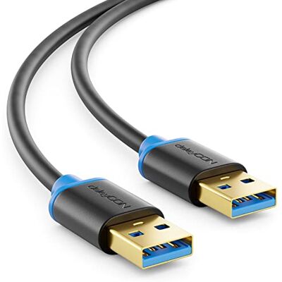 deleyCON 0,5m USB 3.0 Super Speed A Connettore a A Connettore Velocità di Trasferimento fino a 5 Gbit/s Nero/Blu deleyCON 0,5m USB 3.0 Super Speed A Connettore a A Connettore Velocità di Trasferimento fino a 5 Gbit/s Nero/Blu
