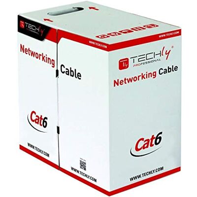 Techly Professional 022823 Matassa U/UTP Cavo Cat.6 CCA 305m Rigido Grigio Grigio Techly Professional 022823 Matassa U/UTP Cavo Cat.6 CCA 305m Rigido Grigio Grigio
