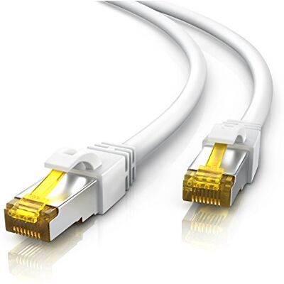 CSL-Computer CSL Cavo di rete CAT 7 da 7,5 m, per cavo Internet ad alta velocità, cavo Ethernet ad alta velocità, S FTP PIMF, 10 Gbps Cat.7 RJ45, switch router modem PC, 7,5 m, bianco CSL-Computer CSL Cavo di rete CAT 7 da 7,5 m, per cavo Internet ad alta velocità, cavo Ethernet ad alta velocità, S FTP PIMF, 10 Gbps Cat.7 RJ45, switch router modem PC, 7,5 m, bianco