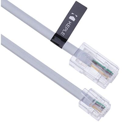 Keple 2m Da RJ11 a RJ45 Cavo Modem Ethernet Telefono Dati ADSL Toppa Condurre Banda Larga Alta Velocità BT Spina Internet 6P4C to 8P8C Piatto Estensione Cordone Compatibile con Modem, Router (Bianco) Keple 2m Da RJ11 a RJ45 Cavo Modem Ethernet Telefono Dati ADSL Toppa Condurre Banda Larga Alta Velocità BT Spina Internet 6P4C to 8P8C Piatto Estensione Cordone Compatibile con Modem, Router (Bianco)