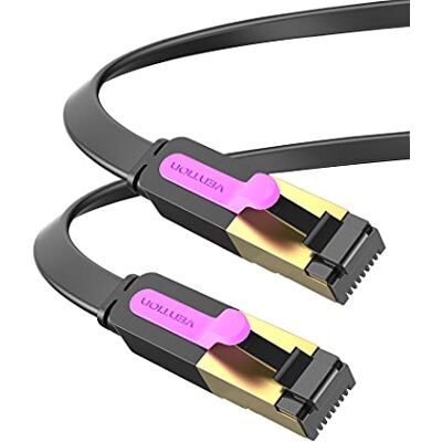 VENTION Cavo Ethernet CAT7, Gigabit Lan RJ45 ad Alta Vlocità Cavo di Rete Patch Piatto 10 Gbps 600 Mhz/s STP Compatibile con Switch/Router/Modem/Pannello Patch (1,5m) VENTION Cavo Ethernet CAT7, Gigabit Lan RJ45 ad Alta Vlocità Cavo di Rete Patch Piatto 10 Gbps 600 Mhz/s STP Compatibile con Switch/Router/Modem/Pannello Patch (1,5m)