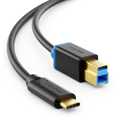 deleyCON 1m Cavo USB 3.0 per Stampante e Scanner Connettore Tipo 3.1 USB‑C a b Cavo Dati 5 Gbit/s per Computer, Stampante e Hard Disk Esterna Nero deleyCON 1m Cavo USB 3.0 per Stampante e Scanner Connettore Tipo 3.1 USB‑C a b Cavo Dati 5 Gbit/s per Computer, Stampante e Hard Disk Esterna Nero