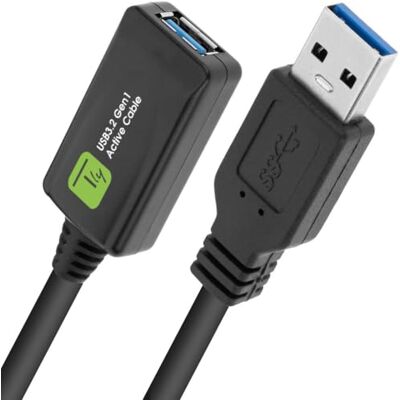 Techly 367997 Cavo Prolunga Attivo USB3.2 SuperSpeed+ Estensore di Segnale 5m Nero Nero Techly 367997 Cavo Prolunga Attivo USB3.2 SuperSpeed+ Estensore di Segnale 5m Nero Nero