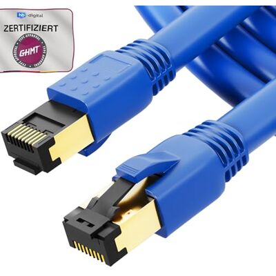 HB-Digital 5m Cavo di rete CAT 8.1 S/FTP LSZH Blu 40 Gbps Cavo patch LAN Gigabit RJ45 maschio Ethernet PIMF 2000 MHz Compatibile con Cat.6 Cat.7 Cat.8 HB-Digital 5m Cavo di rete CAT 8.1 S/FTP LSZH Blu 40 Gbps Cavo patch LAN Gigabit RJ45 maschio Ethernet PIMF 2000 MHz Compatibile con Cat.6 Cat.7 Cat.8