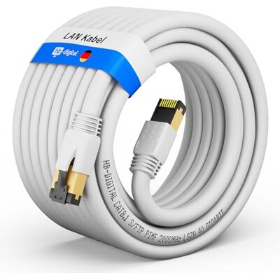 HB-Digital 10m Cavo di rete CAT 8.1 S/FTP LSZH Bianco 40 Gbps Cavo patch LAN Gigabit RJ45 maschio Ethernet PIMF 2000 MHz Compatibile con Cat.6 Cat.7 Cat.8 HB-Digital 10m Cavo di rete CAT 8.1 S/FTP LSZH Bianco 40 Gbps Cavo patch LAN Gigabit RJ45 maschio Ethernet PIMF 2000 MHz Compatibile con Cat.6 Cat.7 Cat.8