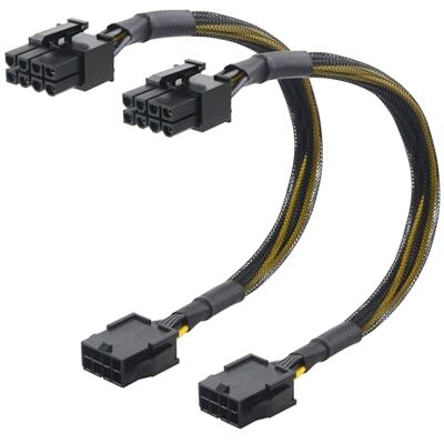 Cable Matters Confezione da 2, Cavo di Estensione PCIe a 8 Pin, 25 cm 8 pin PCIe cavo di prolunga, Maschio a femmina Cable Matters Confezione da 2, Cavo di Estensione PCIe a 8 Pin, 25 cm 8 pin PCIe cavo di prolunga, Maschio a femmina