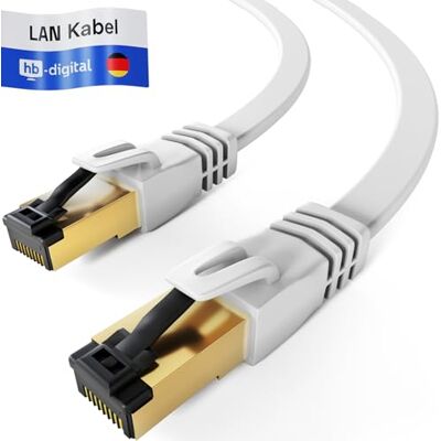 HB-Digital 0,5 m cavo patch CAT.8 LAN piatto U/FTP cavo di rete LSZH 2 x RJ45 maschio rame professionale slim flessibile 40 Gbps Ethernet HB-Digital 0,5 m cavo patch CAT.8 LAN piatto U/FTP cavo di rete LSZH 2 x RJ45 maschio rame professionale slim flessibile 40 Gbps Ethernet