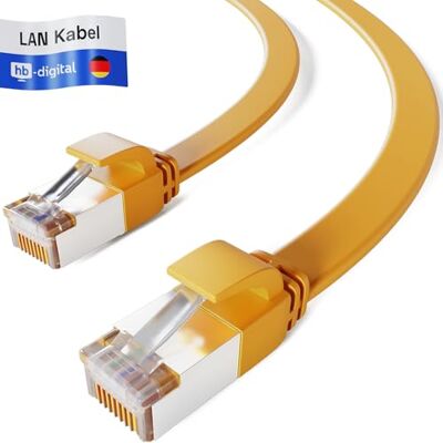 HB-Digital HB Cavo di rete digitale Cavo LAN Cavo piatto cavo Connettore RJ45 piatto sottile 2m rame Profi U / FTP fino a 10 Gbit 10.000 Mbit cat. 7 Cavo patch di rete Ethernet per porta RJ45 Cat7 HB-Digital HB Cavo di rete digitale Cavo LAN Cavo piatto cavo Connettore RJ45 piatto sottile 2m rame Profi U / FTP fino a 10 Gbit 10.000 Mbit cat. 7 Cavo patch di rete Ethernet per porta RJ45 Cat7
