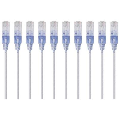 Monoprice Cavo patch Ethernet Cat6A antigroviglio, RJ45, 550 Mhz, 14 G, UTP, filo di rame puro nudo, 30 AWG, confezione da 10, 4,2 m, grigio, serie SlimRun Monoprice Cavo patch Ethernet Cat6A antigroviglio, RJ45, 550 Mhz, 14 G, UTP, filo di rame puro nudo, 30 AWG, confezione da 10, 4,2 m, grigio, serie SlimRun