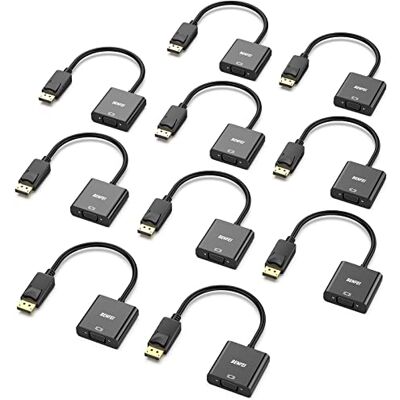 BENFEI DisplayPort a VGA 10 Confezioni, adattatore da DP a VGA placcato in oro (maschio a femmina) compatibile per Lenovo, Dell, HP, ASUS BENFEI DisplayPort a VGA 10 Confezioni, adattatore da DP a VGA placcato in oro (maschio a femmina) compatibile per Lenovo, Dell, HP, ASUS