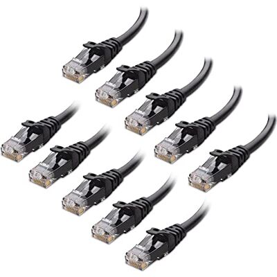 Cable Matters 160001-BLK-10x10 Rame nudo da 24 AWG, RJ45 placcato oro, PoE++, larghezza di banda 550 MHz, cavo Cat6, cavo Ethernet Cable Matters 160001-BLK-10x10 Rame nudo da 24 AWG, RJ45 placcato oro, PoE++, larghezza di banda 550 MHz, cavo Cat6, cavo Ethernet