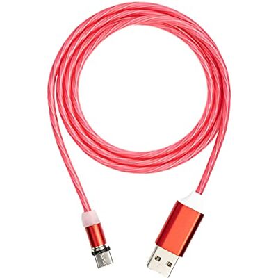 SYSTEM-S Cavo USB 3.1 luminoso, 1 m, tipo C maschio a 2.0 tipo A maschio sostituibile, colore: rosso SYSTEM-S Cavo USB 3.1 luminoso, 1 m, tipo C maschio a 2.0 tipo A maschio sostituibile, colore: rosso