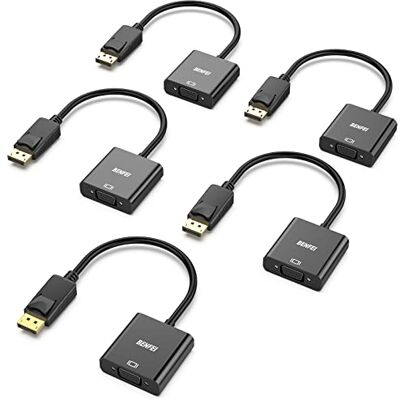 BENFEI DisplayPort a VGA 5 pezzi, unidirezionale DisplayPort DP computer a VGA Monitor Adattatore 1080P (maschio a femmina) compatibile per Lenovo Dell HP ASUS BENFEI DisplayPort a VGA 5 pezzi, unidirezionale DisplayPort DP computer a VGA Monitor Adattatore 1080P (maschio a femmina) compatibile per Lenovo Dell HP ASUS