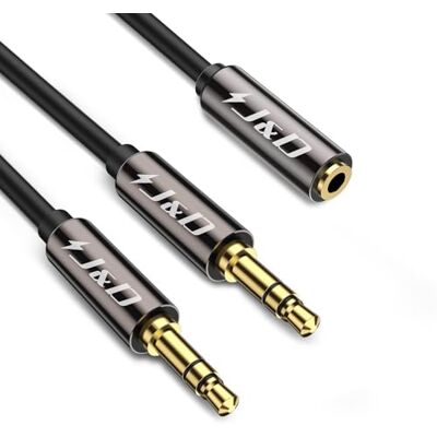 J&D Cavo Y Splitter Stereo TRS da 1/8", AUX TRS Femmina a 2 x 3,5 mm Maschio, Connettori Placcati in Oro e Guscio in Rame, per Smartphone, Tablet, MP3, MP4, Solo per Commutazione, 2 Metro J&D Cavo Y Splitter Stereo TRS da 1/8", AUX TRS Femmina a 2 x 3,5 mm Maschio, Connettori Placcati in Oro e Guscio in Rame, per Smartphone, Tablet, MP3, MP4, Solo per Commutazione, 2 Metro