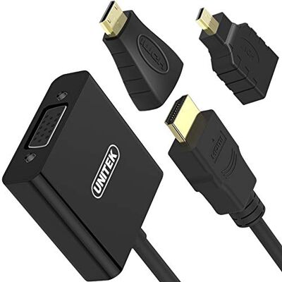 UNITEK Y-6355 cavo di interfaccia e adattatore HDMI VGA Nero UNITEK Y-6355 cavo di interfaccia e adattatore HDMI VGA Nero