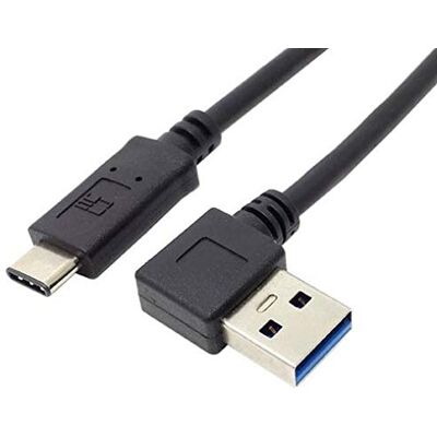 SYSTEM-S USB 3.1 Tipo C (maschio) a USB 3.0 A (maschio), connettore angolare a 90°, cavo dati ad angolo sinistro, cavo di ricarica, adattatore per cavo di ricarica (20 cm circa) SYSTEM-S USB 3.1 Tipo C (maschio) a USB 3.0 A (maschio), connettore angolare a 90°, cavo dati ad angolo sinistro, cavo di ricarica, adattatore per cavo di ricarica (20 cm circa)