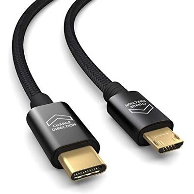 PAXO Cavo da USB C a micro USB da 0,5 m, ricarica dispositivi micro USB, cavo di ricarica, adattatore di ricarica, cavo dati, USB 2.0 PAXO Cavo da USB C a micro USB da 0,5 m, ricarica dispositivi micro USB, cavo di ricarica, adattatore di ricarica, cavo dati, USB 2.0