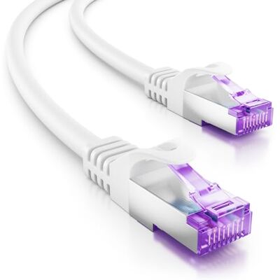 deleyCON 3,0m Cavo Rete CAT7-10 Gigabit Cavo Patch RJ45 Ethernet (Rame, Schermatura S/FTP PiMF) per Highspeed LAN DSL Switch Modem Router Patchpanel CAT7 CAT6 CAT5 Bianco deleyCON 3,0m Cavo Rete CAT7-10 Gigabit Cavo Patch RJ45 Ethernet (Rame, Schermatura S/FTP PiMF) per Highspeed LAN DSL Switch Modem Router Patchpanel CAT7 CAT6 CAT5 Bianco