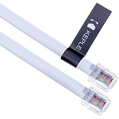 Keple RJ12 a RJ12 Cavo 0.5m 6P6C Piatto di Estensione Telefonico Spina Da Maschio a Maschio a Rete Fissa Presa Centralino Dati Filo RJ-12 a RJ-12 (Bianco) Keple RJ12 a RJ12 Cavo 0.5m 6P6C Piatto di Estensione Telefonico Spina Da Maschio a Maschio a Rete Fissa Presa Centralino Dati Filo RJ-12 a RJ-12 (Bianco)