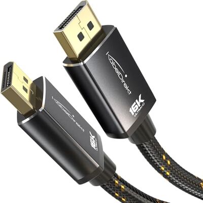 KabelDirekt – Cavo DisplayPort 2.1 16K – 2m – DP80, nylon KabelDirekt – Cavo DisplayPort 2.1 16K – 2m – DP80, nylon