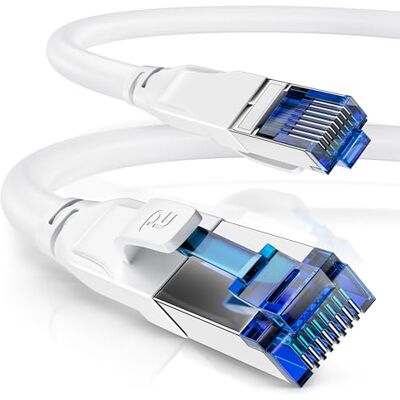 CSL-Computer CSL Cavo di rete CAT 8.1 da 15 m, 40 Gbits, cavo patch LAN, cavo dati CAT8 ad alta velocità, velocità Gigabit Ethernet, 40000 Mbits, schermatura S/FTP PIMF, connettore RJ45 CSL-Computer CSL Cavo di rete CAT 8.1 da 15 m, 40 Gbits, cavo patch LAN, cavo dati CAT8 ad alta velocità, velocità Gigabit Ethernet, 40000 Mbits, schermatura S/FTP PIMF, connettore RJ45