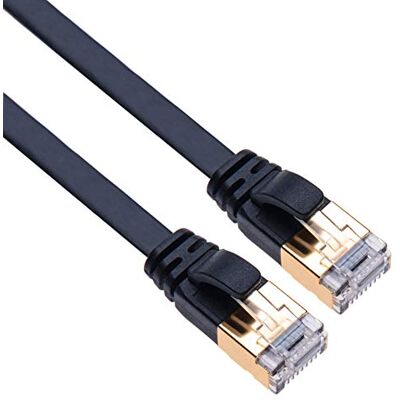 Keple Cat 7 Cavo Ethernet Gigabit LAN Switch RJ45 Patch 10 Gbps 600Mhz Piatto Cavi Compatibile con console di videogiochi Sony PlayStation PS2 / PS3 / PS3 / PS4 / Xbox/Xbox 360 Nero 10m Keple Cat 7 Cavo Ethernet Gigabit LAN Switch RJ45 Patch 10 Gbps 600Mhz Piatto Cavi Compatibile con console di videogiochi Sony PlayStation PS2 / PS3 / PS3 / PS4 / Xbox/Xbox 360 Nero 10m
