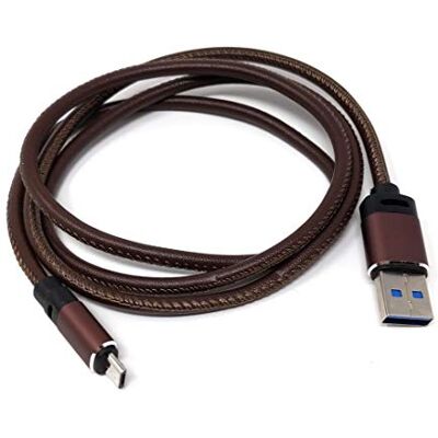 SYSTEM-S Cavo da Micro USB a USB A 3.0, 100 cm, effetto pelle, marrone SYSTEM-S Cavo da Micro USB a USB A 3.0, 100 cm, effetto pelle, marrone