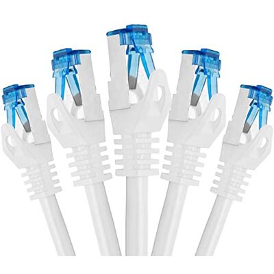 BIGtec Cavo Ethernet CAT 7 Cavo Lan 1,5m Cavo di Rete 5 pezzi RJ45 Cavo Patch bianco 1,5 Metri Gigabit POE PC Gaming-Cavo Accessori PS5 compatibile PS4 xBox Switch Ethernet Smart TV Box NAS BIGtec Cavo Ethernet CAT 7 Cavo Lan 1,5m Cavo di Rete 5 pezzi RJ45 Cavo Patch bianco 1,5 Metri Gigabit POE PC Gaming-Cavo Accessori PS5 compatibile PS4 xBox Switch Ethernet Smart TV Box NAS