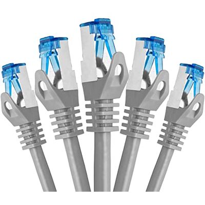BIGtec Cavo Ethernet CAT 7 Cavo Lan 0,25m Cavo di Rete 5 pezzi RJ45 Cavo Patch grigio 0,25 Metri Gigabit POE PC Gaming-Cavo Accessori PS5 compatibile PS4 xBox Switch Ethernet Smart TV Box NAS BIGtec Cavo Ethernet CAT 7 Cavo Lan 0,25m Cavo di Rete 5 pezzi RJ45 Cavo Patch grigio 0,25 Metri Gigabit POE PC Gaming-Cavo Accessori PS5 compatibile PS4 xBox Switch Ethernet Smart TV Box NAS