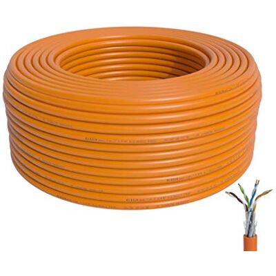BIGtec 50m CAT7 bobina cavo di rete CAT.7 S/FTP PIMF rame, anello per cavi, AWG23 reti LAN gigabit alta velocità, cavo di installazione orange 10Gbit LSZH Senza Alogeni Dichiarazione di Prestazione BIGtec 50m CAT7 bobina cavo di rete CAT.7 S/FTP PIMF rame, anello per cavi, AWG23 reti LAN gigabit alta velocità, cavo di installazione orange 10Gbit LSZH Senza Alogeni Dichiarazione di Prestazione