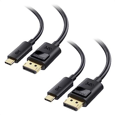 Cable Matters Confezione da 2 Cavi USB-C DisplayPort 1.4,1,8 m, Nero 8K@60Hz / 4K@240Hz, Cavo unidirezionale USB-C/Thunderbolt 4 a DisplayPort; Non reversibile Cable Matters Confezione da 2 Cavi USB-C DisplayPort 1.4,1,8 m, Nero 8K@60Hz / 4K@240Hz, Cavo unidirezionale USB-C/Thunderbolt 4 a DisplayPort; Non reversibile
