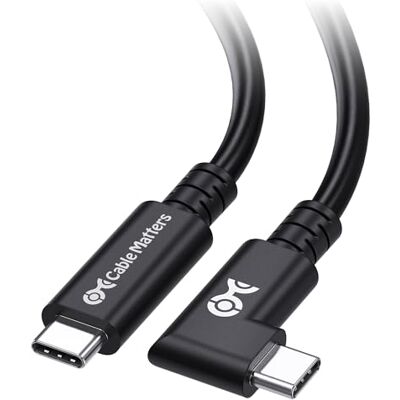 Cable Matters 8K 240 W Cavo USB4 ad angolo retto da 3 m, 20 Gbit/s Cable Matters 8K 240 W Cavo USB4 ad angolo retto da 3 m, 20 Gbit/s