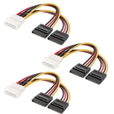 Cable Matters Confezione da 3 Cavo 4 Pin Molex a Doppio SATA, 15 cm Cable Matters Confezione da 3 Cavo 4 Pin Molex a Doppio SATA, 15 cm