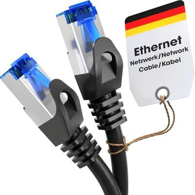 KabelDirekt – Cavo di Rete schermato 10Gbit/s – 0,5m, argento KabelDirekt – Cavo di Rete schermato 10Gbit/s – 0,5m, argento