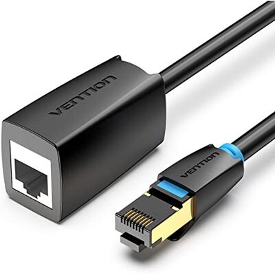 VENTION Cavo di prolunga Ethernet Cat8 RJ45 maschio a femmina 10 Gigabit per interruttori, modem, patch panel, router, PC, laptop 1 m VENTION Cavo di prolunga Ethernet Cat8 RJ45 maschio a femmina 10 Gigabit per interruttori, modem, patch panel, router, PC, laptop 1 m