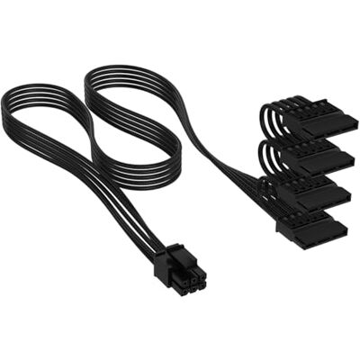 Corsair Elite Premium Type 4 con Guaina Individuale cavi alimentatore SATA (4 connettori) – Guaina in paracord a tripla maglia, compatibile con PSU Type 4 – Nero Corsair Elite Premium Type 4 con Guaina Individuale cavi alimentatore SATA (4 connettori) – Guaina in paracord a tripla maglia, compatibile con PSU Type 4 – Nero