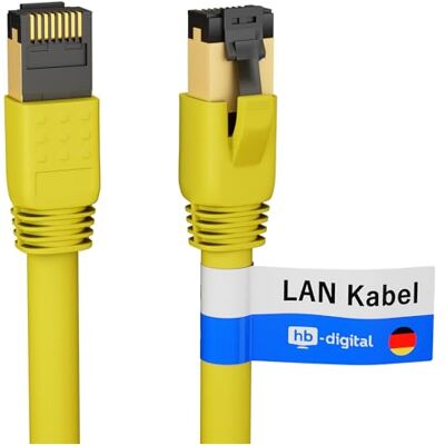 HB-Digital 1m Cavo di rete CAT 8.1 S/FTP LSZH Giallo 40 Gbps Cavo patch LAN Gigabit RJ45 maschio Ethernet PIMF 2000 MHz Compatibile con Cat.6 Cat.7 Cat.8 HB-Digital 1m Cavo di rete CAT 8.1 S/FTP LSZH Giallo 40 Gbps Cavo patch LAN Gigabit RJ45 maschio Ethernet PIMF 2000 MHz Compatibile con Cat.6 Cat.7 Cat.8