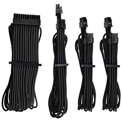 Corsair Starter Kit Cavi per Alimentatori Protetti Singolarmente con Guaina Type 4 Gen 4 Premium Nero Corsair Starter Kit Cavi per Alimentatori Protetti Singolarmente con Guaina Type 4 Gen 4 Premium Nero