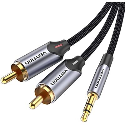 VENTION Jack 3,5mm Macho a 2RCA Macho Cable Splitter Audio Y Nylon Trenzado Estéreo Cable,para Móvil, Tablet, PC, iPod, Amplificador, Altavoz, TV, DVD (0,5M) VENTION Jack 3,5mm Macho a 2RCA Macho Cable Splitter Audio Y Nylon Trenzado Estéreo Cable,para Móvil, Tablet, PC, iPod, Amplificador, Altavoz, TV, DVD (0,5M)